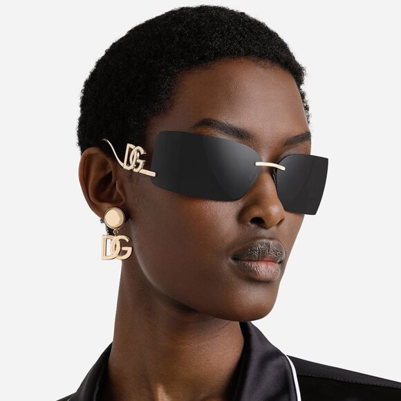 NEW DOLCE&GABBANA DG2319 02/87 GOLD/BLACK SUNGLASSES DG2319 0287 EYEWEAR - Picture 2 of 12